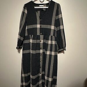 Neuflora Plaid Button-Down Dress